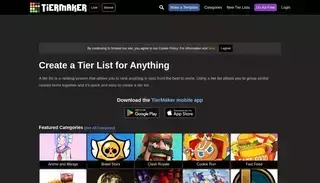 Tier Maker Tier List Maker for Everything - TierMaker