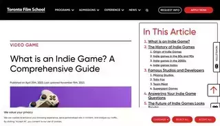 Toronto Film School What is an Indie Game? A Comprehensive Guide
