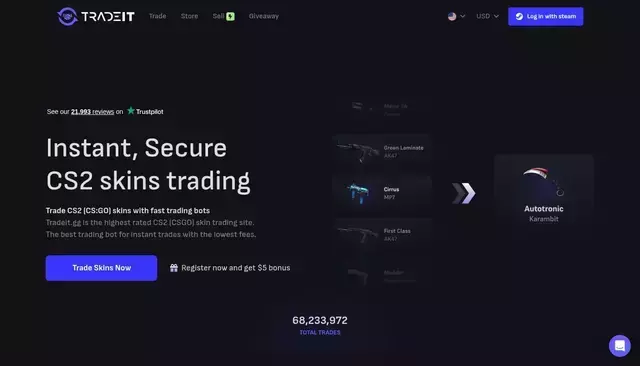 tradeit.gg homepage screenshot