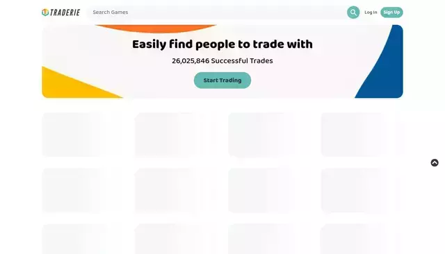 traderie.com homepage screenshot