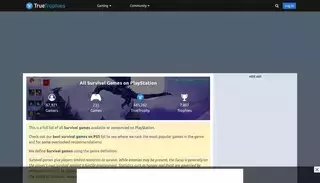 True Trophies Full list of Survival Games on PlayStation