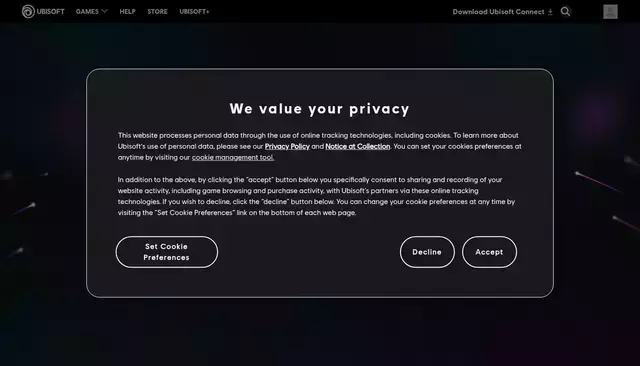 ubisoft.com homepage screenshot