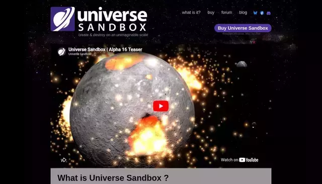 universesandbox.com homepage screenshot
