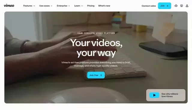 vimeo.com homepage screenshot