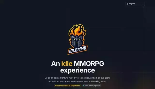 web.idle-mmo.com homepage screenshot