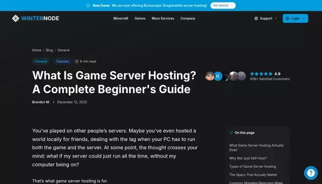 winternode.com homepage screenshot