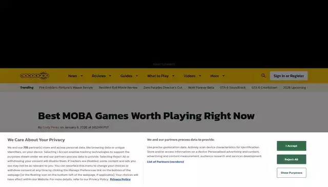 www.gamespot.com homepage screenshot