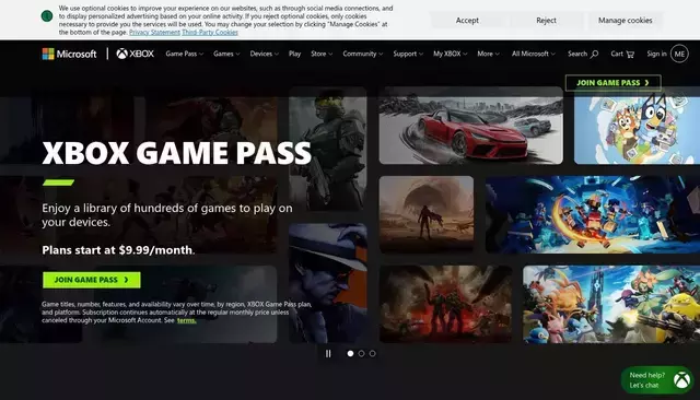 www.xbox.com homepage screenshot