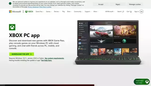xbox.com homepage screenshot
